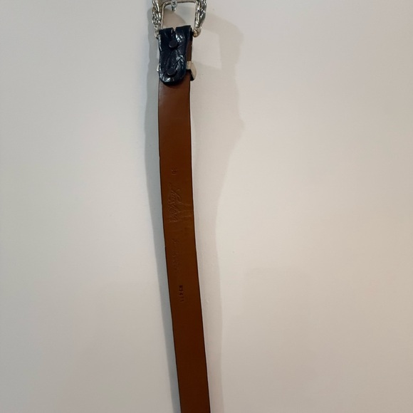 LUCCHESE ULTRA BELLY CAIMAN - Men's Sienna Dark Brown Leather Belt - Picture 2 of 7